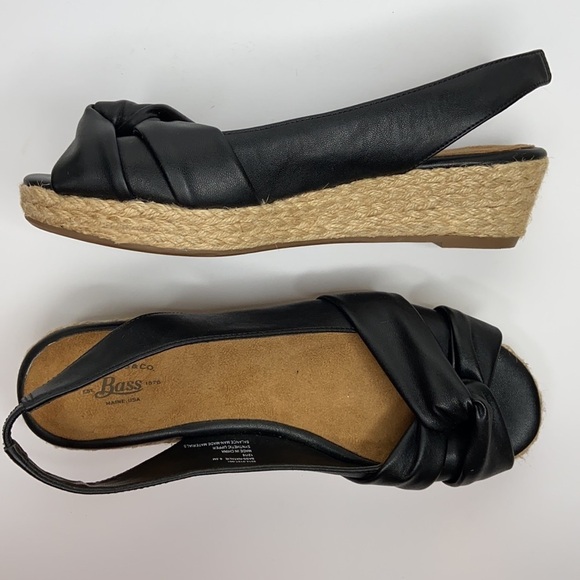 G.H. BASS & Co. Black Wedge Sandals Size 6.5 - Picture 16 of 16